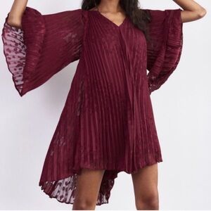 NWOT Anthropologie Toulan Pleated Mini Dress (L)